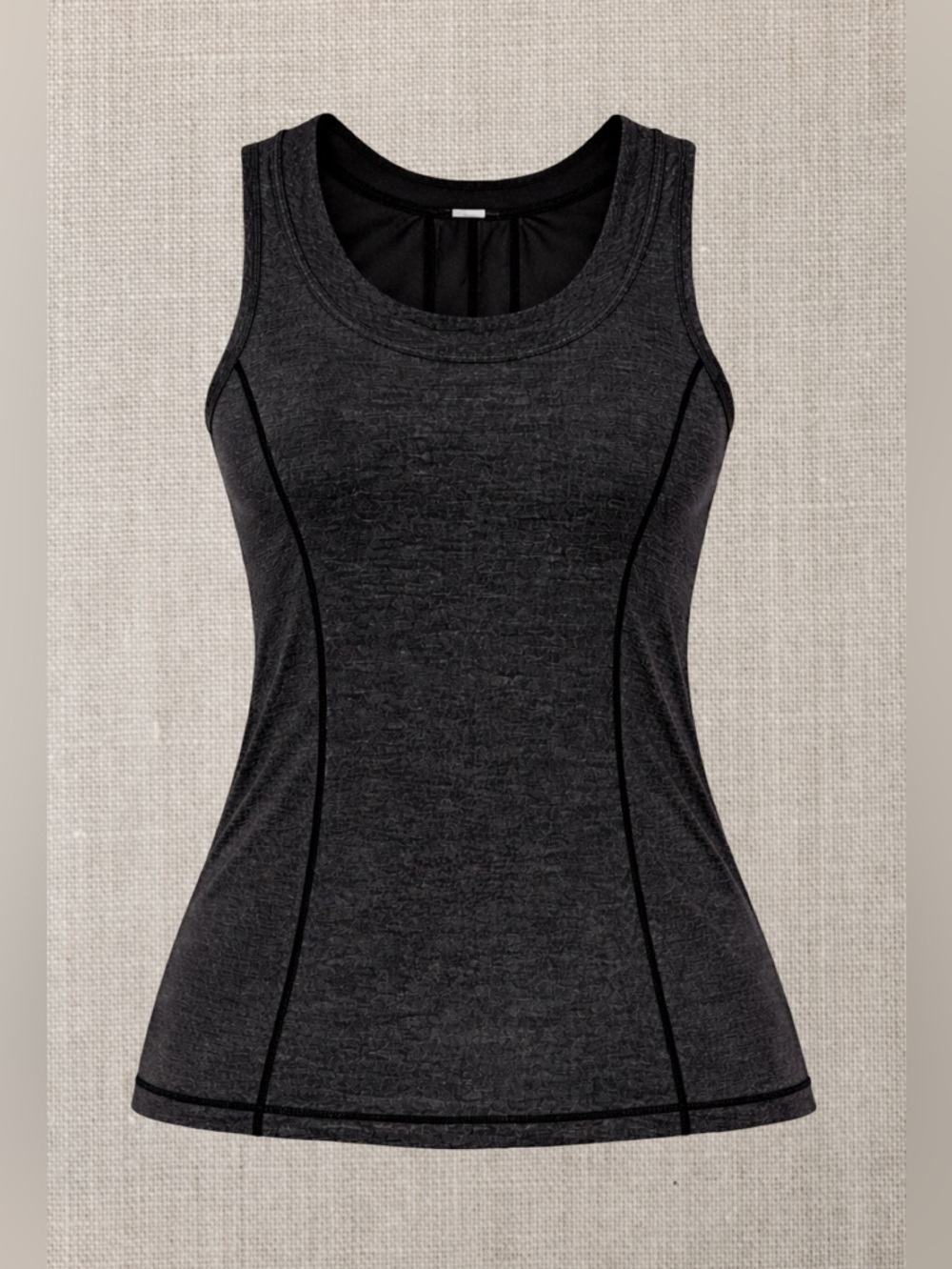 Lululemon Run: Back On Track Ruffle Back Tank Top - Charcoal Grey